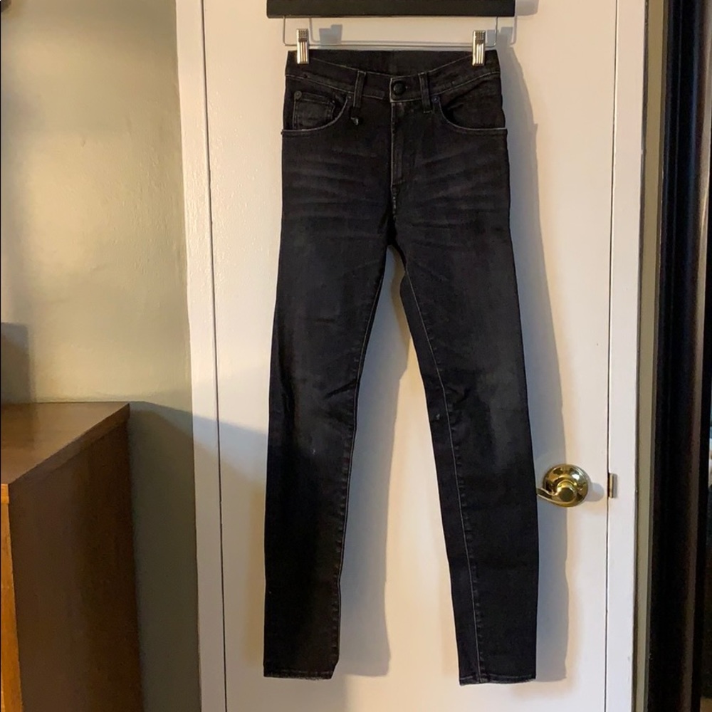 R13 black high rise skinny jeans